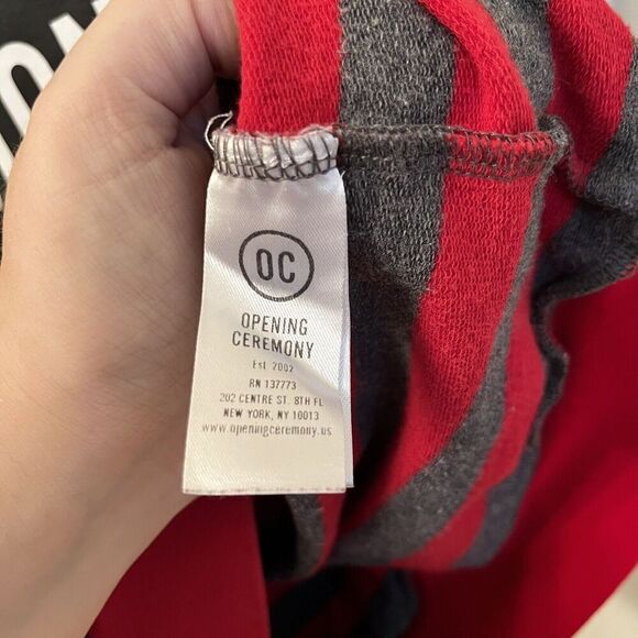Opening Ceremony Red and Gray Striped Crewneck Sweatshirt Women's Size Medium - Picture 8 of 13